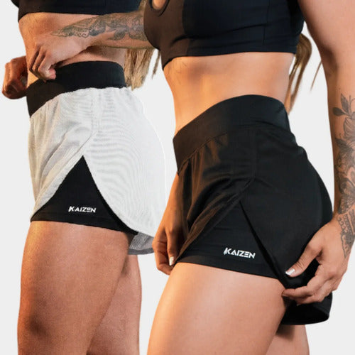 Kit 2 Shorts Feminino Duplo 2 Em 1 Compreensão Academia