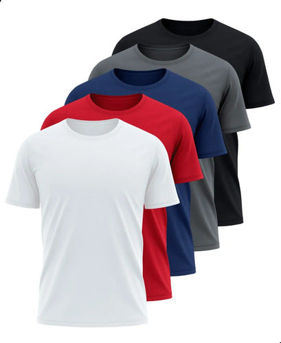 Kit 5 Camisetas Básicas Masculina Dry Fit Lisa Tradicional