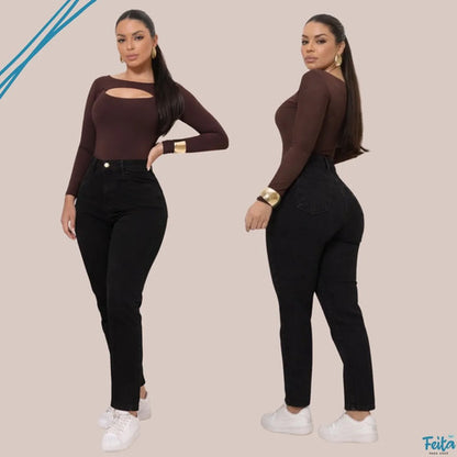 Calça Jeans Mom Feminina Cintura Alta Conforto E Estilo