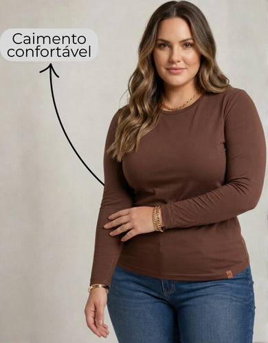 Blusa Térmica Segunda Pele Feminina Flanelada Plus Size Frio