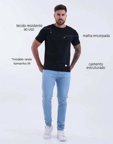 Camiseta Básica Masculina Algodão Slim Blusa Premium Lisa
