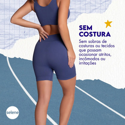 Short Academia Feminino Poliamida Selene Zero Transparência