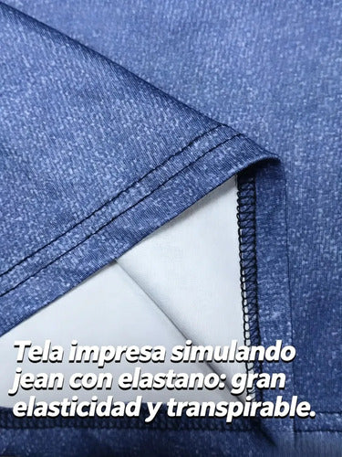 Calça Legging Flare Feminina Efeito Jeans