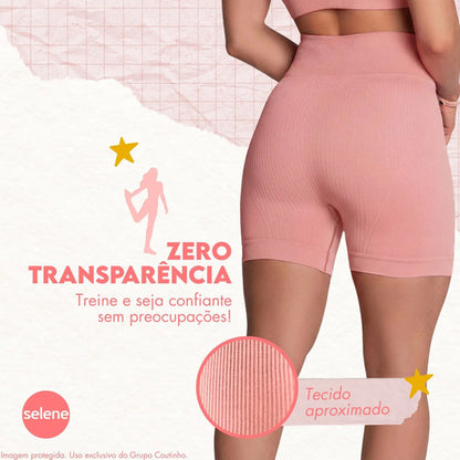 Short Academia Feminino Poliamida Selene Zero Transparência