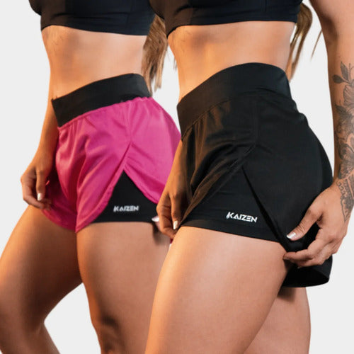 Kit 2 Shorts Feminino Duplo 2 Em 1 Compreensão Academia