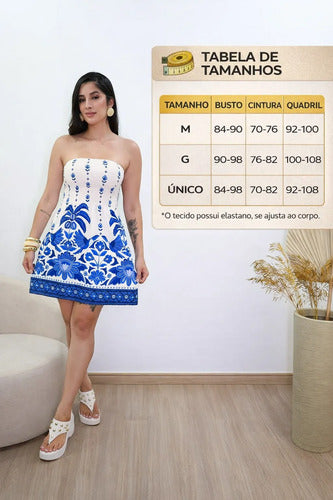 Vestido Curto Tomara Que Caia Feminino Verão Praia Floral