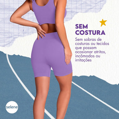 Short Academia Feminino Poliamida Selene Zero Transparência