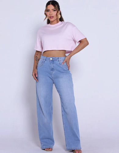 Cropped Feminino Oversized T-shirt Feita Com Malha Suedine