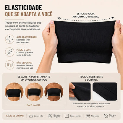 Kit 3 Sutiã Premium Tomara Que Caia Sem Costura Top Faixa
