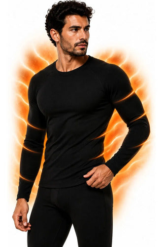 Conjunto Segunda Pele Térmica Flanelado Frio Intenso Preto