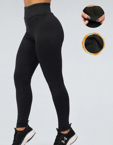 Calça Legging Flanelada Térmica Peluciada Inverno Forrada