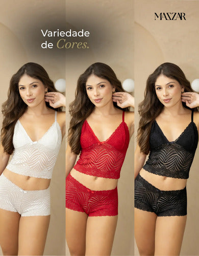 Conjunto Lingerie Sexy Calcinha Renda Langerie Femininas