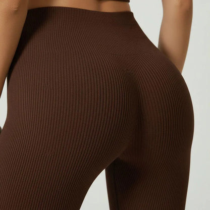 Calça Legging Canelada Feminina Academia Sem Costura Fitness