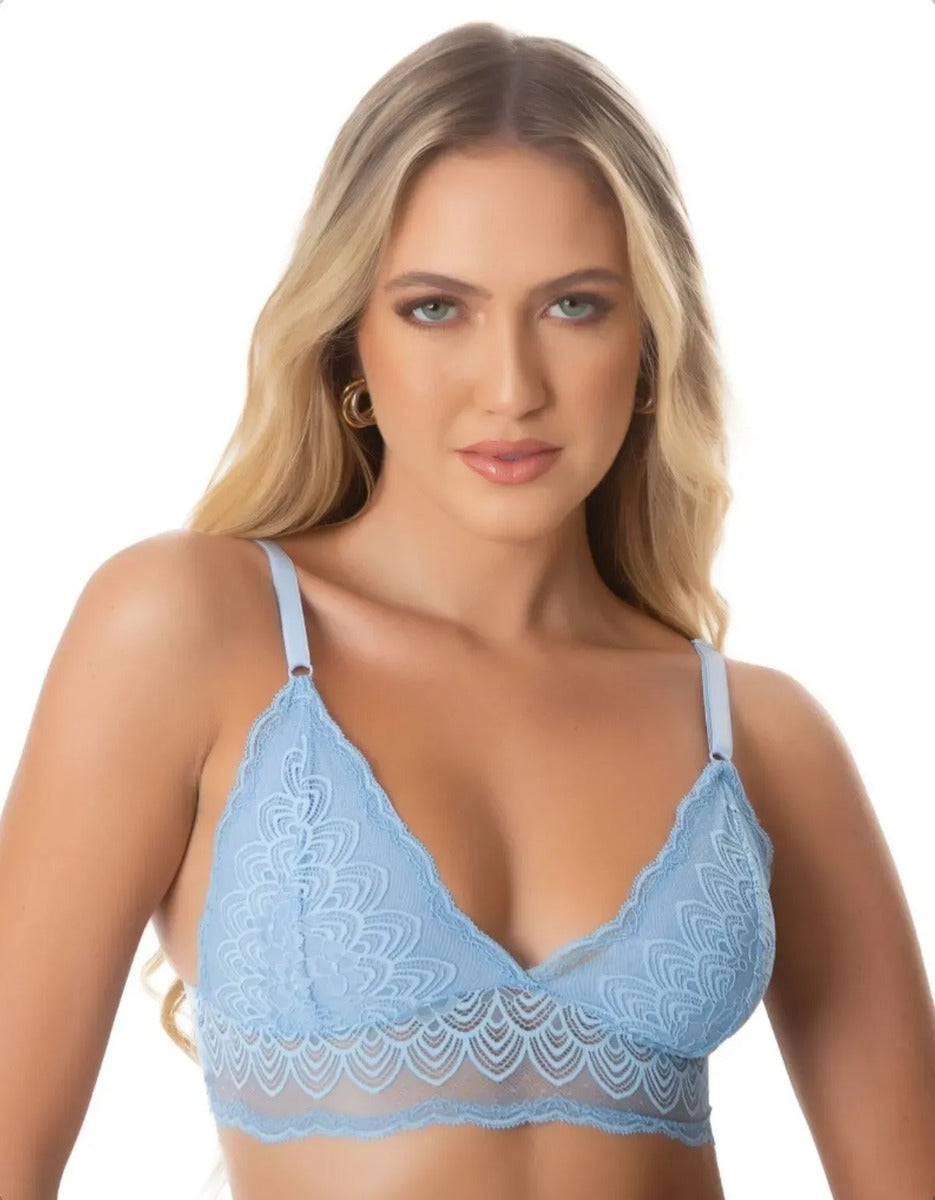 Top Cropped Feminino Renda Sem Bojo Sutiã Alcinha Lingerie