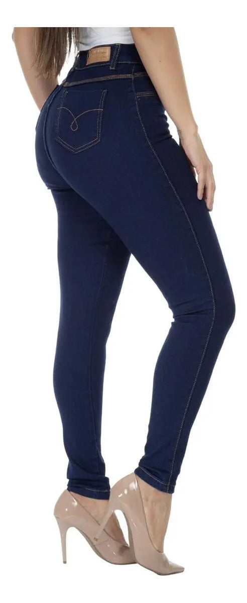 Calça Jeans Feminina Skinny Cintura Alta Levanta Bumbum