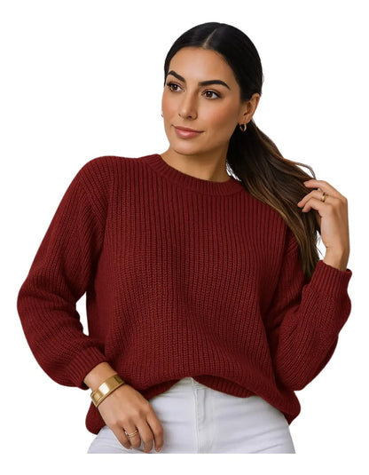 Suéter Blusa Manga Longa Max Cropped Frio Pullover Lã Trico
