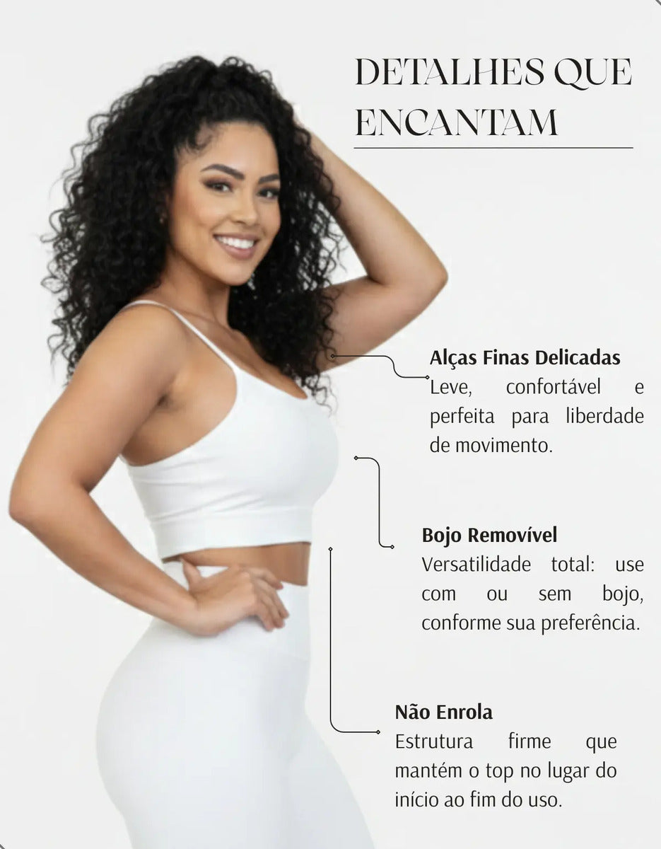 Top Fitness Academina De Alcinha Fina Com Bojo