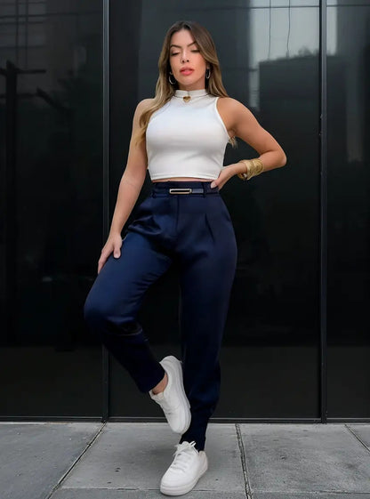 Calça Cenoura Sport Chic Premium Conforto Sofisticada Social