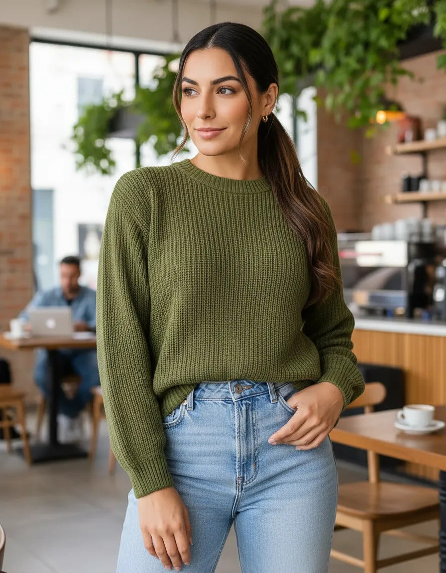 Suéter Blusa Manga Longa Max Cropped Frio Pullover Lã Trico
