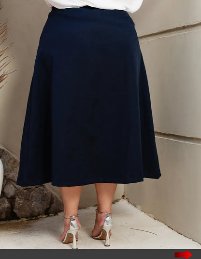 Saia Alfaiataria Feminina Plus Size Midi Evangélica Casual
