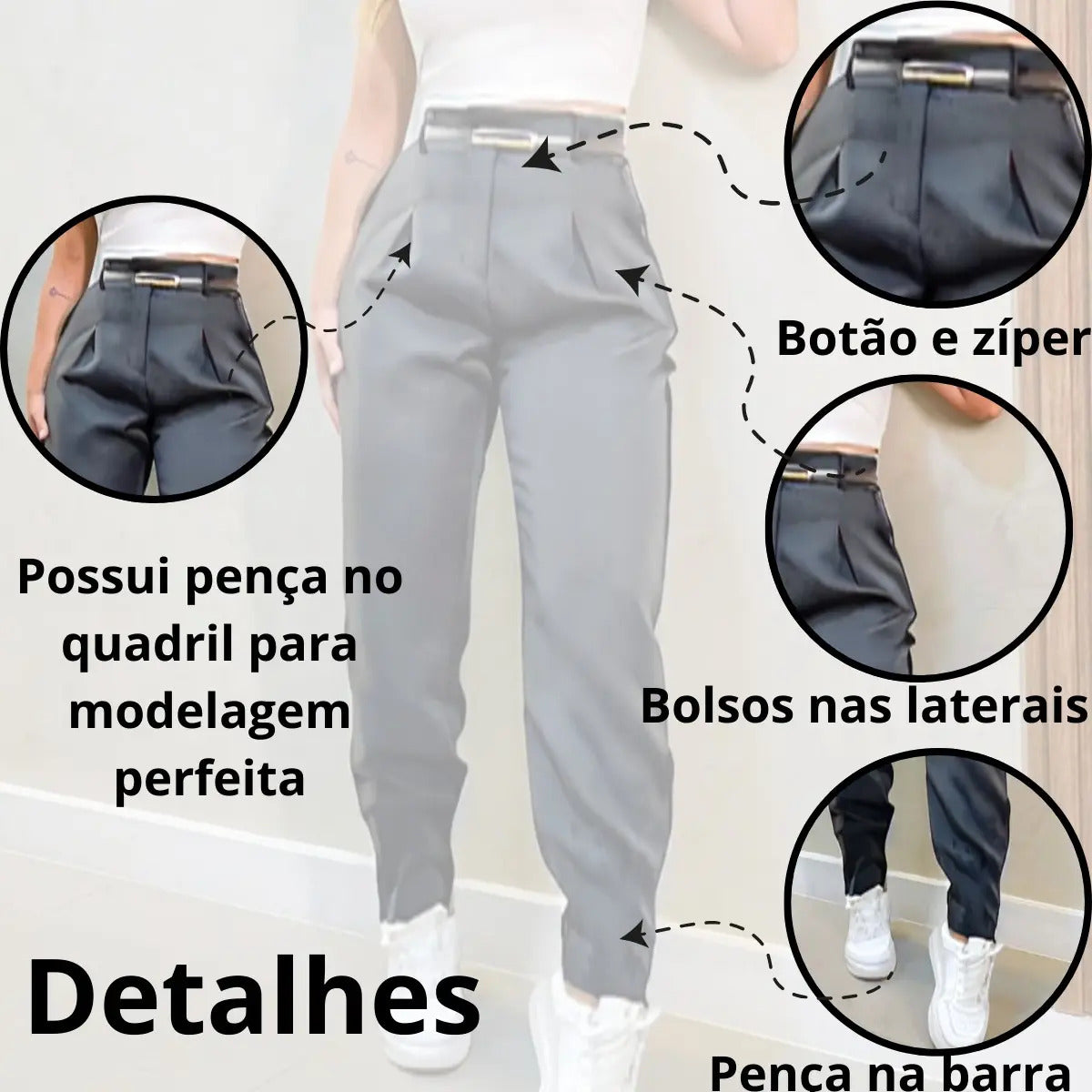Calça Cenoura Sport Chic Premium Conforto Sofisticada Social