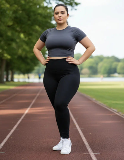 Calça Legging Plus Size Academia Suplex Costura Reforçada