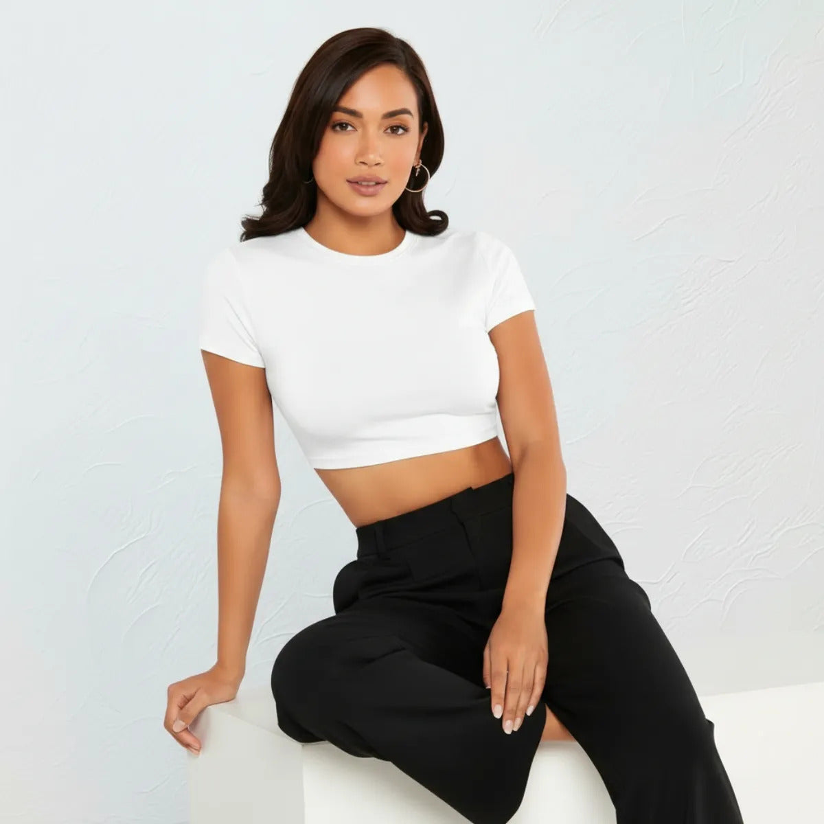 Top Cropped Feminino Básico Blusinha Academia Manga Curta