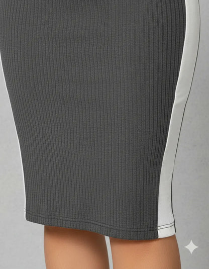 Vestido Canelado Midi Faixas Regata Casual Básico Modelador