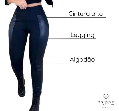 Calça Feminina Legging Montaria Flanelada Preta Premium