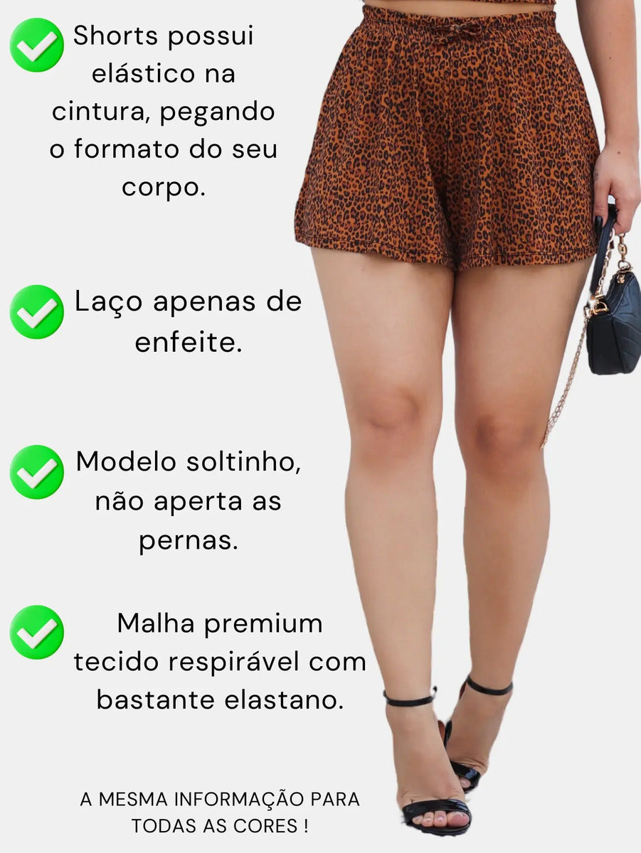Shorts Godê Feminino Cintura Alta Em Viscolycra Soltinho