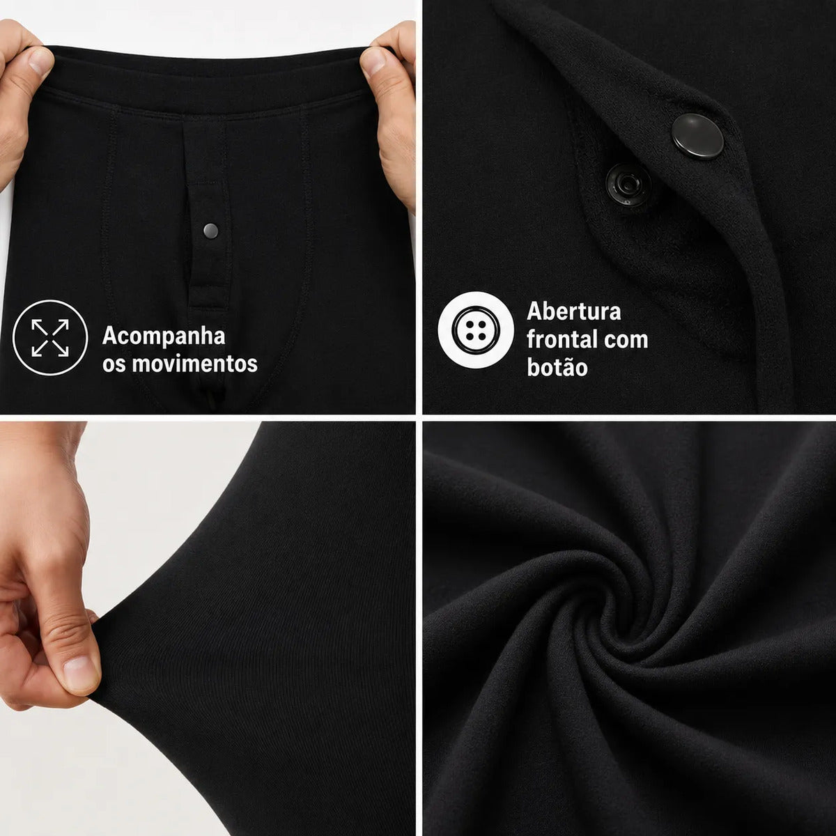 Calça Térmica Flanelada Segunda Pele Inverno Masculino Frio