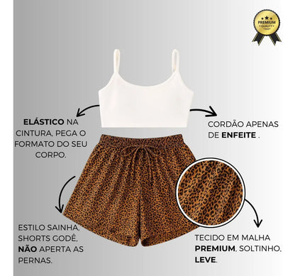 Shorts Godê Feminino Cintura Alta Em Viscolycra Soltinho
