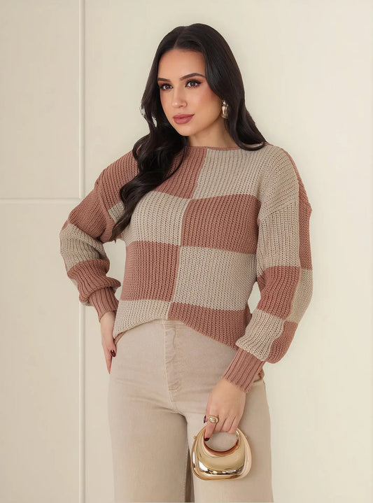 Blusa Feminina Suéter Trico Tricot Inverno