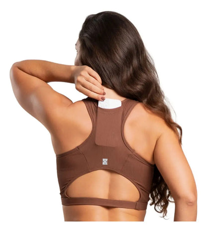 Top Feminino Academia Bolso Nadador Corrida Fitness Esporte
