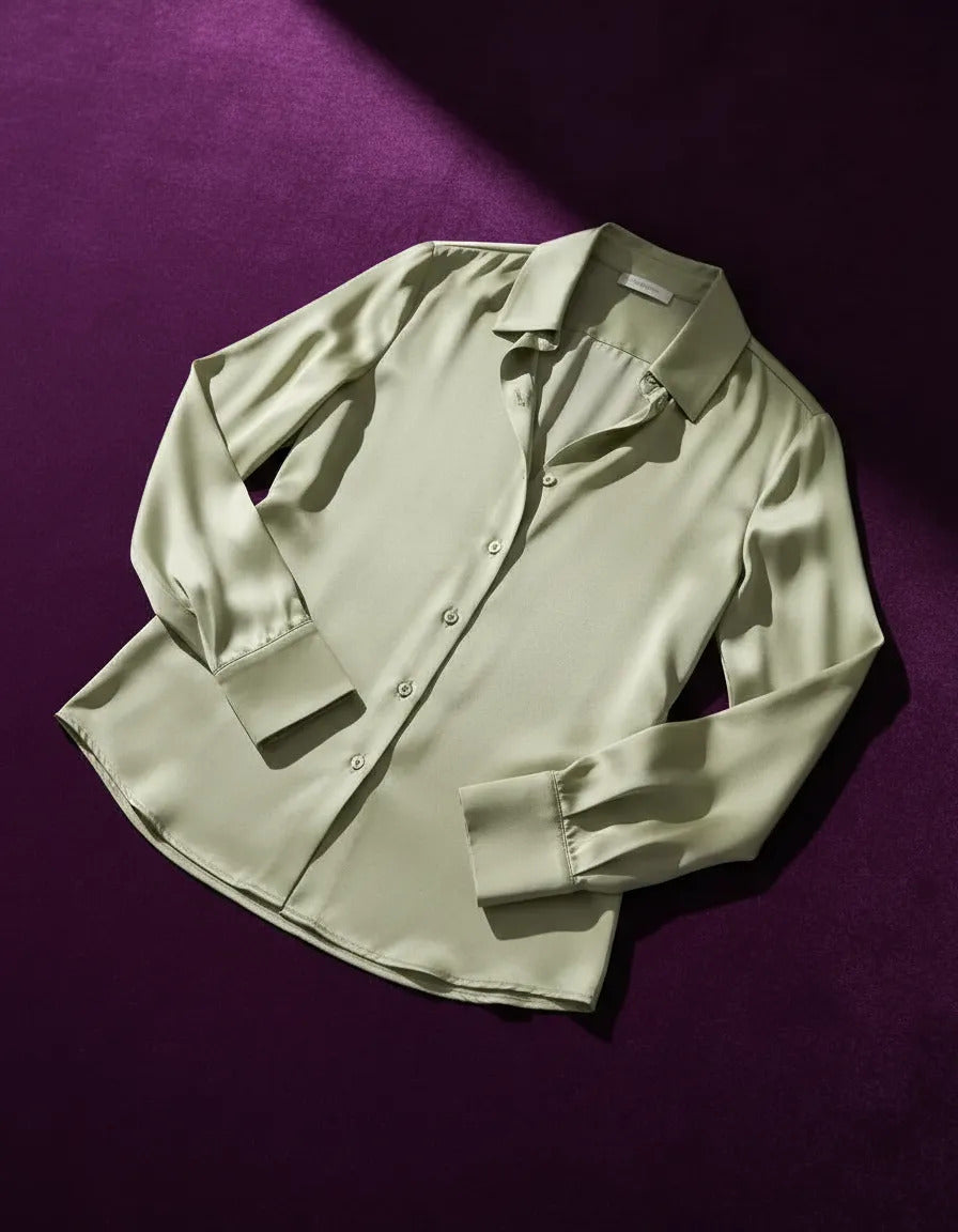 Camisa Social Feminina Crepe Leve Seda Blusa Luxo Sale 40%