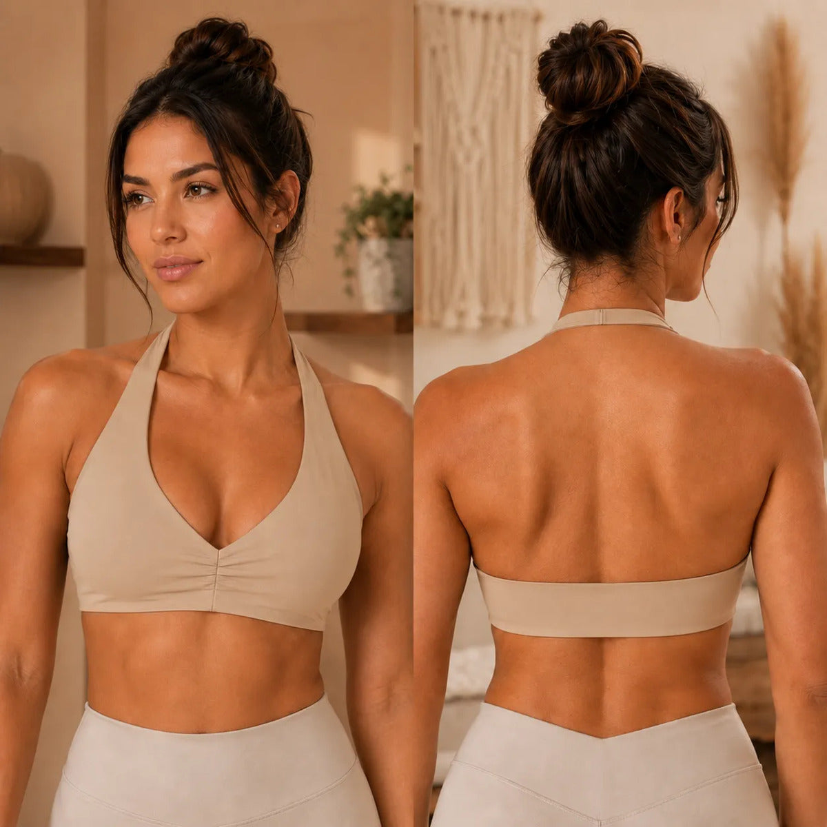 Top Halter Fitness Frente Unica Suplex Bojo Removìvel Yoga