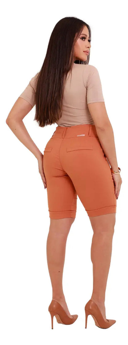Bermuda Feminina Social - Ate O Joelho - Bengaline Lycra