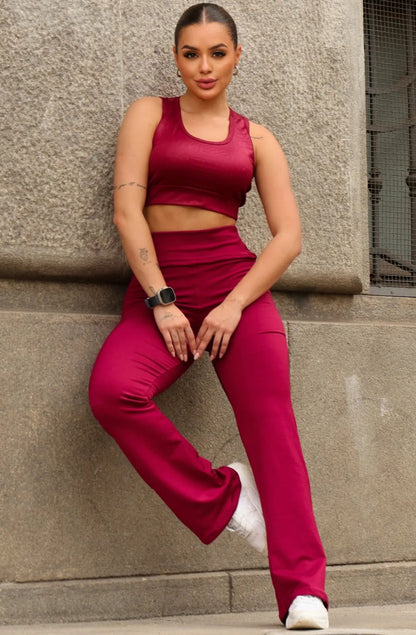 Calça Legging Leg Flare Zero Transparência Grossa Academia