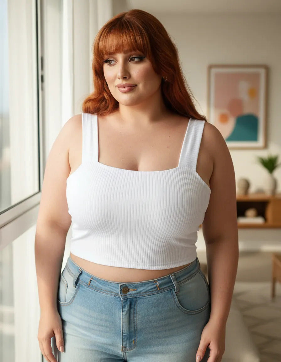 Top Plus Size Alça Larga Reforçado Feminino Modelador G4