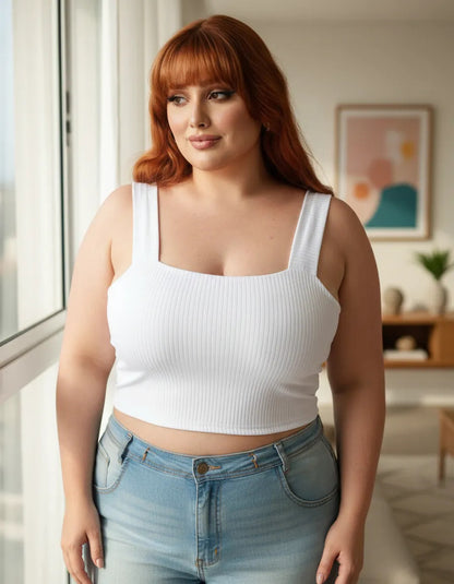 Top Plus Size Alça Larga Reforçado Feminino Modelador G4