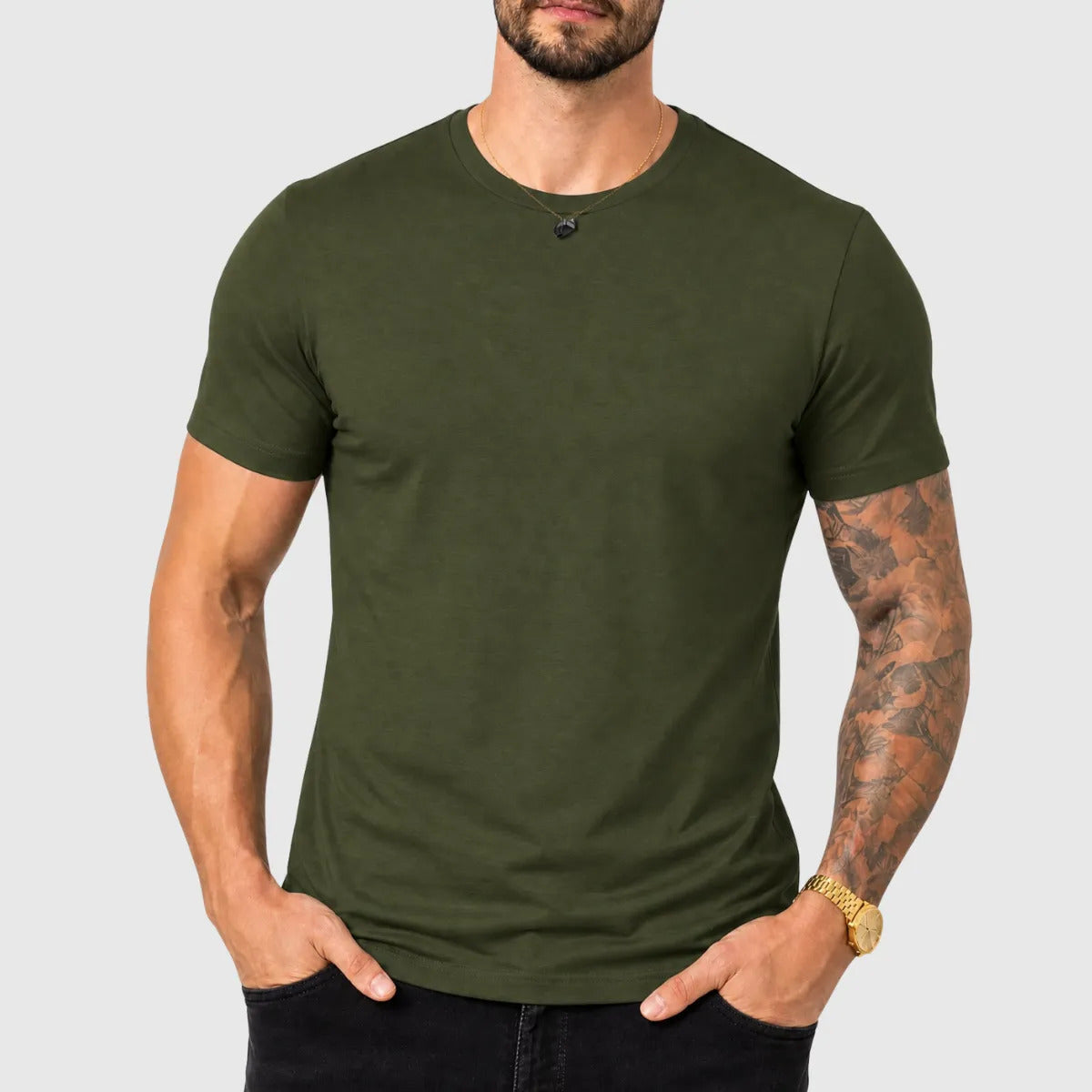 Camiseta Basica Masculina Algodão Lisa Malha Peruana Premium