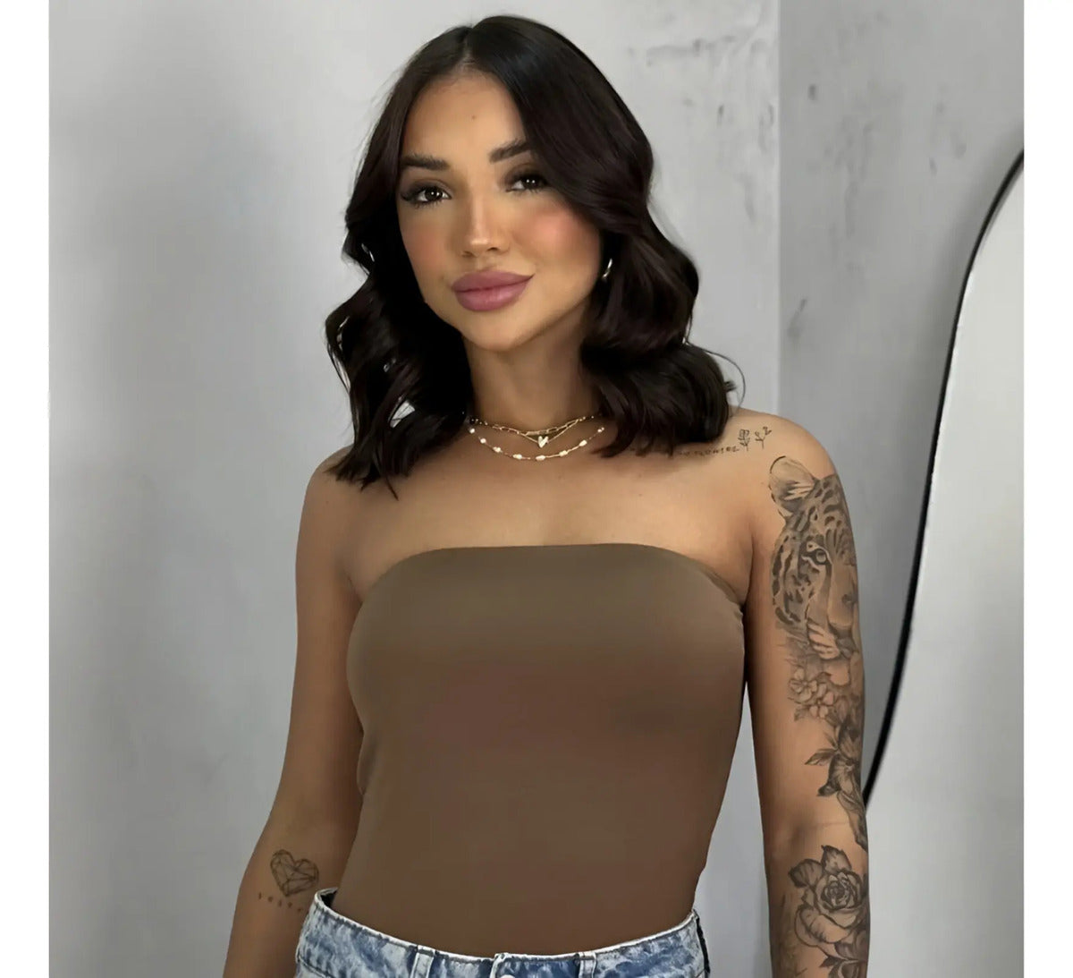 Blusa Top Faixa Tube Cropped Tomara Que Caia Duplo Suplex