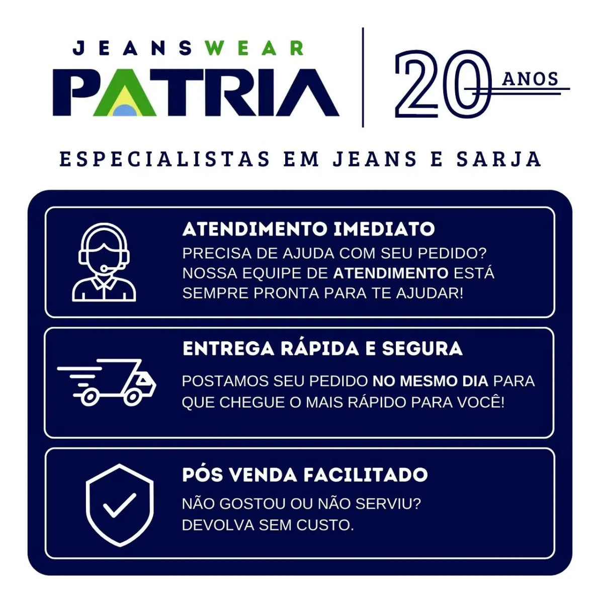 Calça Jeans Feminina Cós Alto Empina Bumbum Patria Brasil