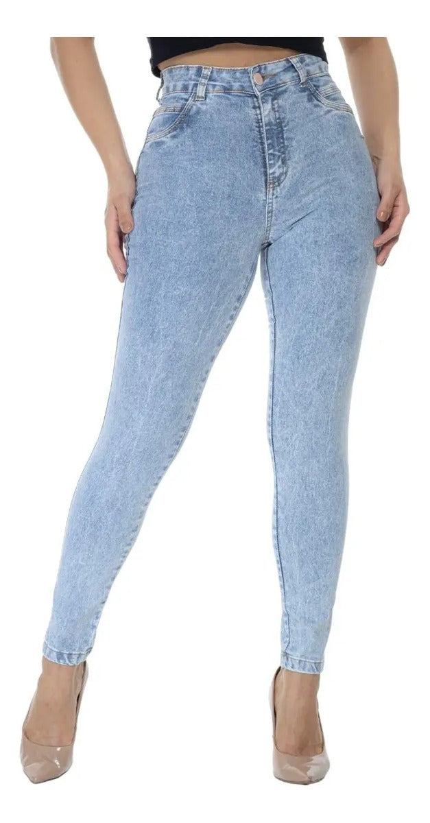 Calça Jeans Feminina Skinny Cintura Alta Levanta Bumbum