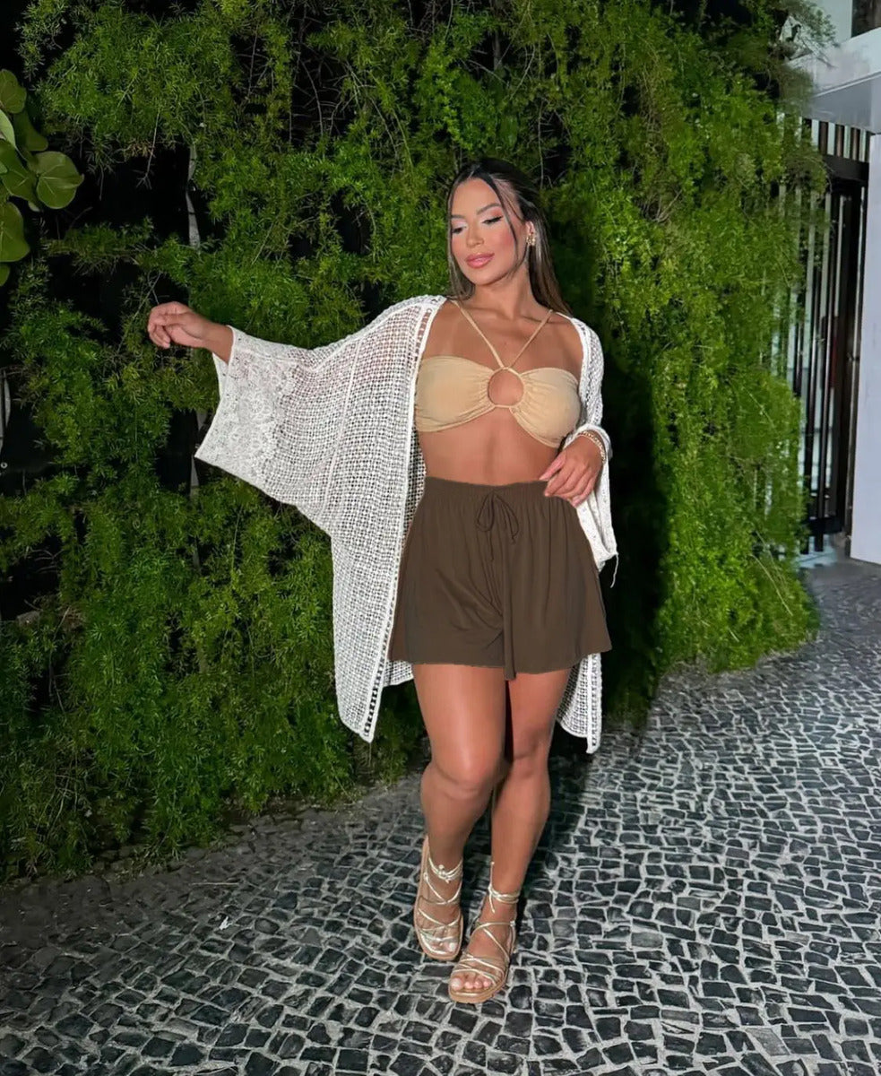 Shorts Godê Feminino Cintura Alta Em Viscolycra Soltinho