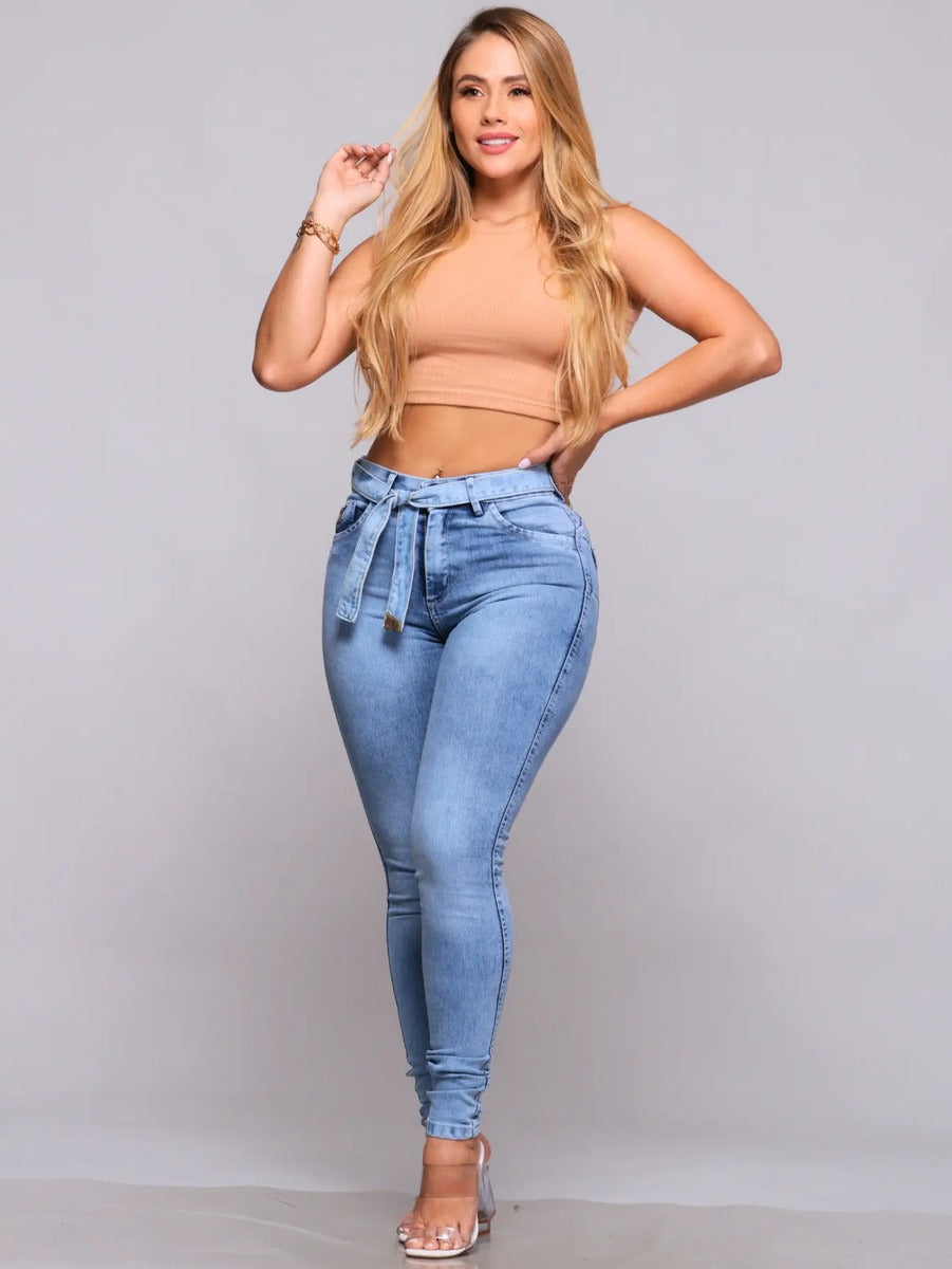 Calça Jeans Feminina Cós Alto Empina Bumbum Patria Brasil