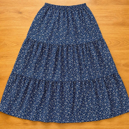 Saia Longa Com Babado Estica Bastante Veste 44 - 52 Elegante