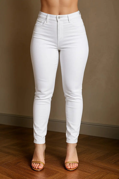 Calça Feminina Jeans Cintura Alta Skinny Levanta Bumbum