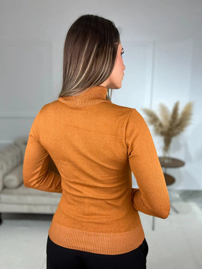 Blusa Cacharrel Feminina Lã Trico Tricot Gola Alta Atacado
