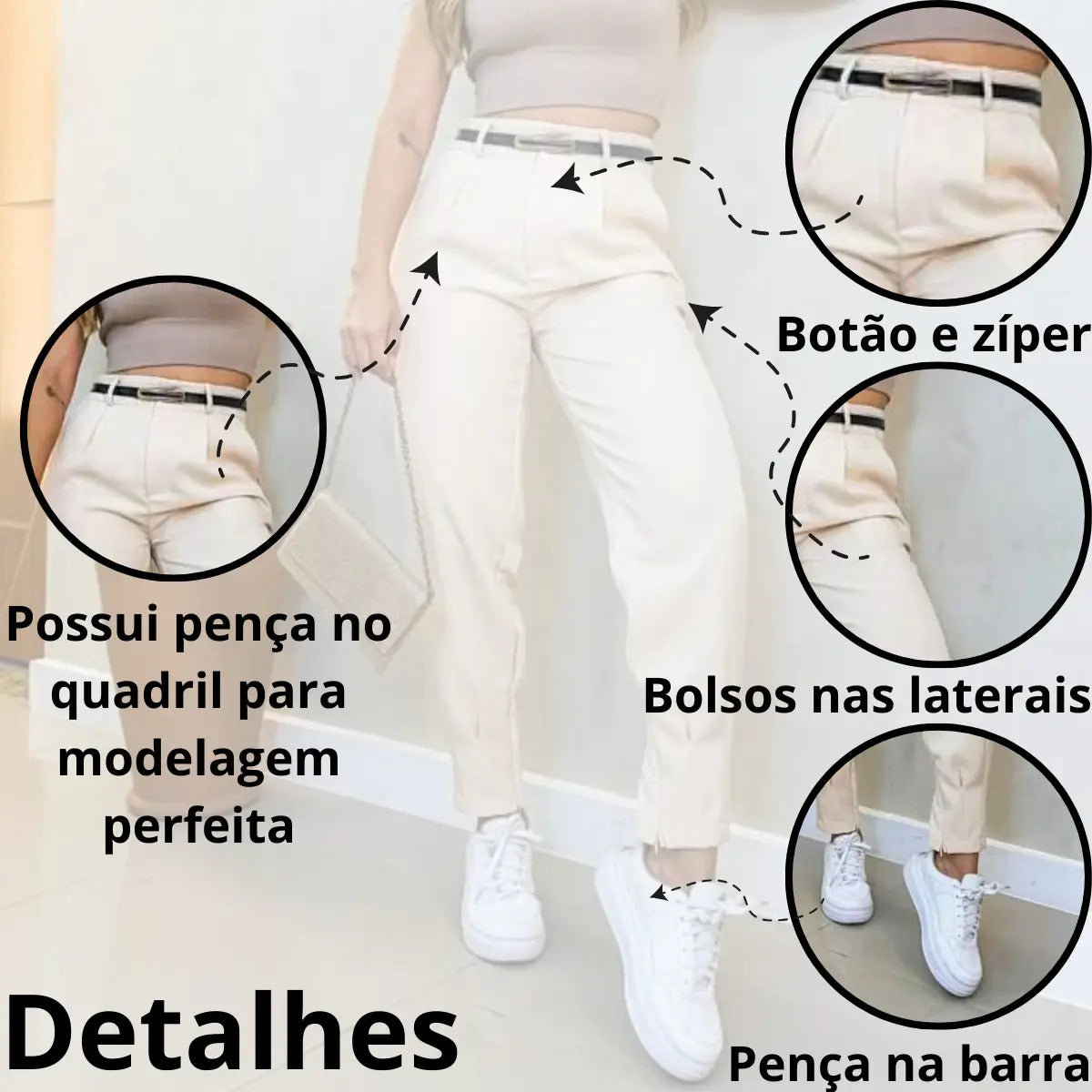 Calça Cenoura Sport Chic Premium Conforto Sofisticada Social